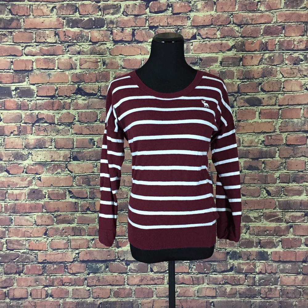 Abercrombie & Fitch Burgundy White Stripe Shirt